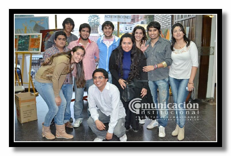 Integrantes del Centro de Estudiantes de la FHCSyS (Franja Morada lnea Reformista) que organizaron las Jornadas.